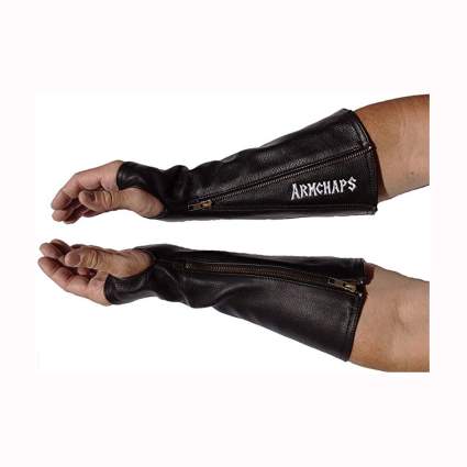 protective leather forearm sleeves