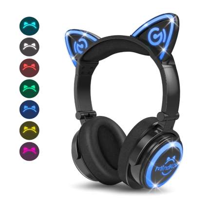 color changing cat ear wireless headphones