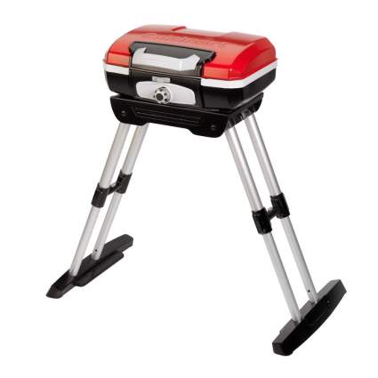 red tabletop gas grill