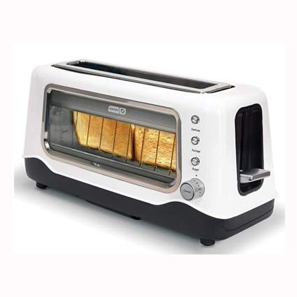 white clear sided toaster