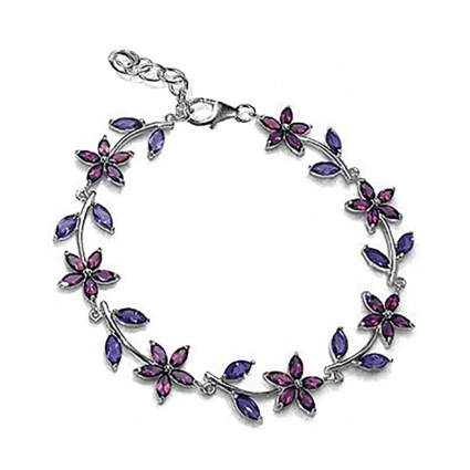 garnet and iolite flower bracelet