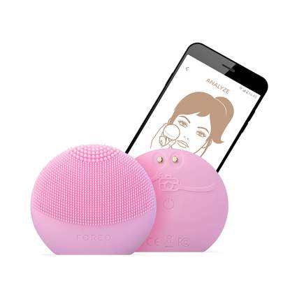 pink silicone smart facial cleansing brush