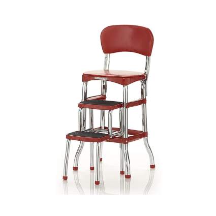red stepstool chair