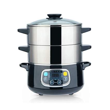 two tiered electric food steamer