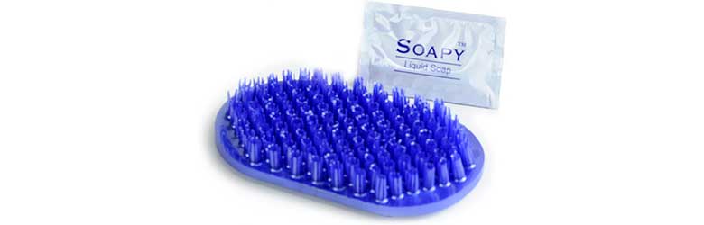 soapy travel scrubber