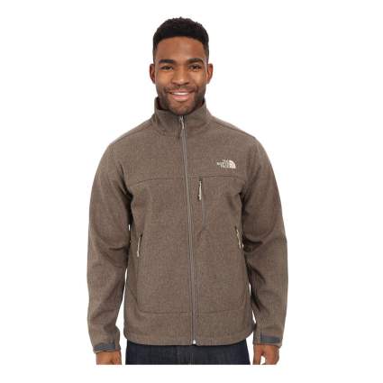 brown windproof shell jacket