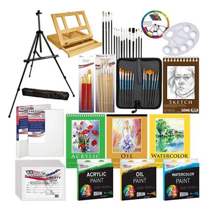 133 piece painting kit with easel