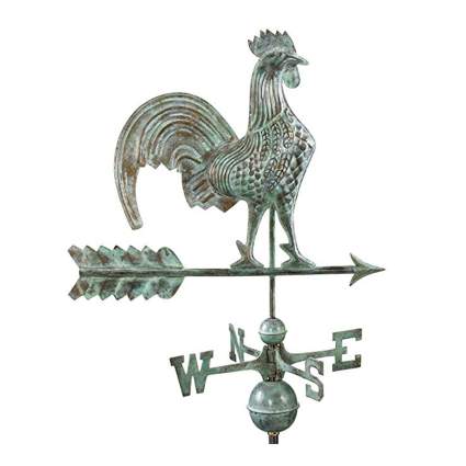 verdigris rooster weathervane